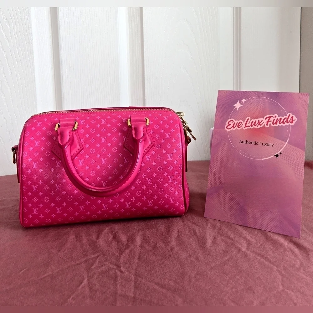 Louis Vuitton Nanogram Speedy Bandouliere 20 – Hot Pink, Ultra Rare, Full Set